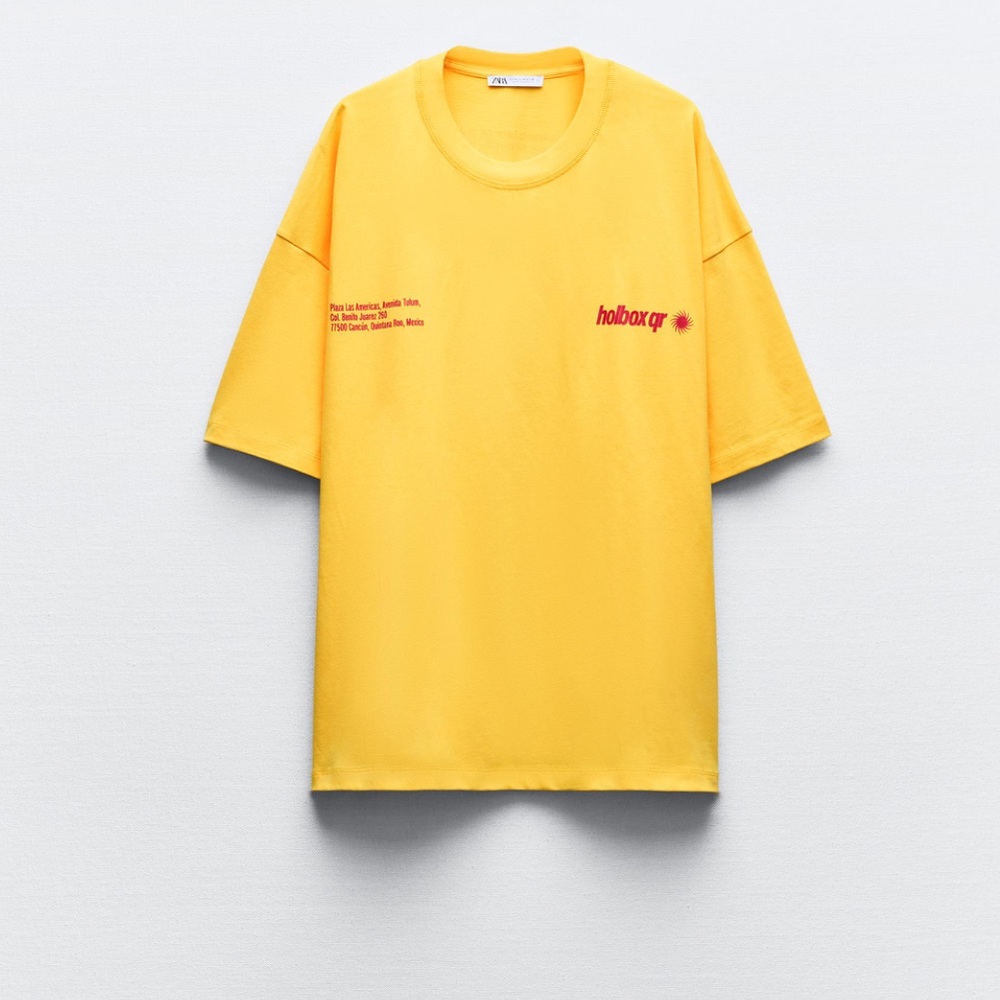 Zara Holbox Yellow Short Sleeve Tee